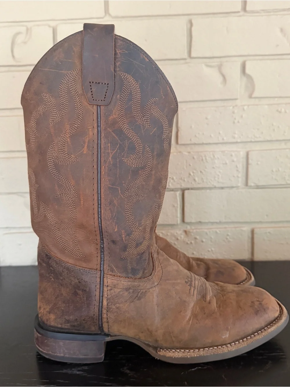 Cody James Boy's 5 D Nash Western Brown Leather Boots Broad Square Toe Cowboy